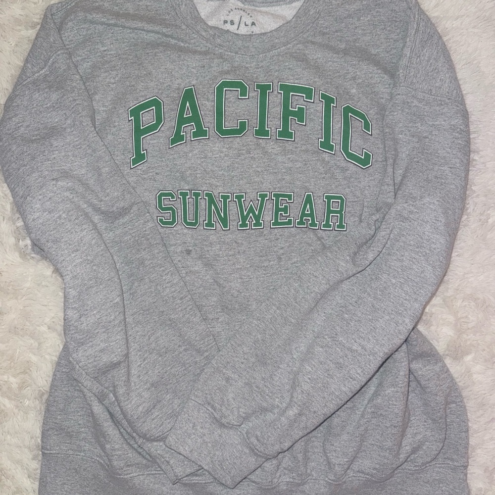 PacSun Gray Sweatshirt with Green Lettering